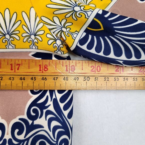 J. Crew Preppy Tribal Paisley Scroll Shift Dress 3/4 Sleeve Size 8 - Picture 9 of 11